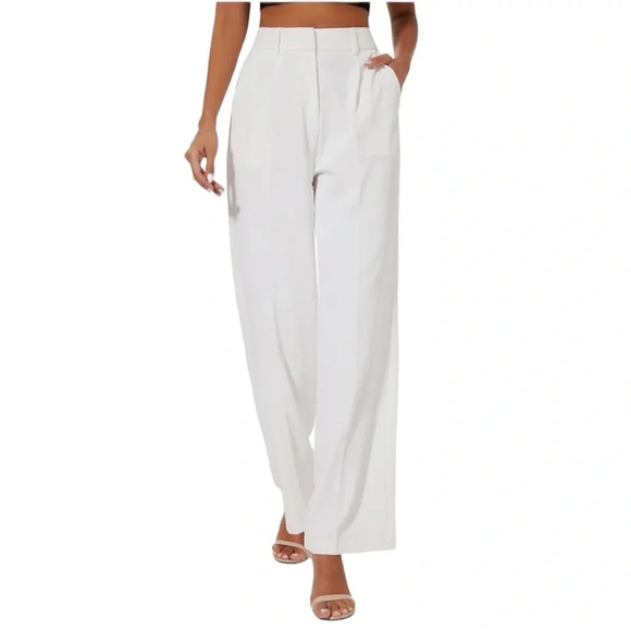 NWT Women’s Wide Leg Pants High Elastic Waisted Business Work Trousers - Picture 1 of 6